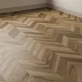 Elegant Herringbone Pattern Wooden Flooring With Natural Wood Texture In Room Corner