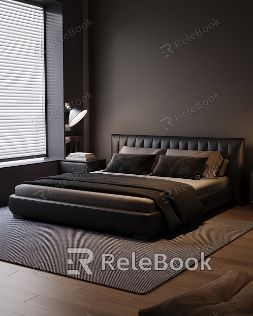 Italian Minimalist Home Bedroom Advanced Grey Bedroom Bay Window Bedroom Black and White Bedroom Italian Bedroom Minimalist Bedroom model