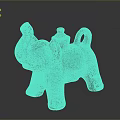Gray Elephant Shaped Teapot With Lid Curved Trunk And Decorative Design