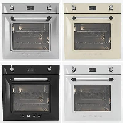 Modern SMEG Kitchen Ovens in Various Colors for Home Kitchen Design 3d model