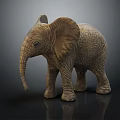 Decorative Lifelike Brown Elephant Figurine With Large Ears Textured Skin And Realistic Features