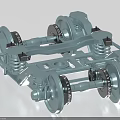 Heavy Duty Vehicle Chassis System with Metal Frame Coil Springs and Wheels