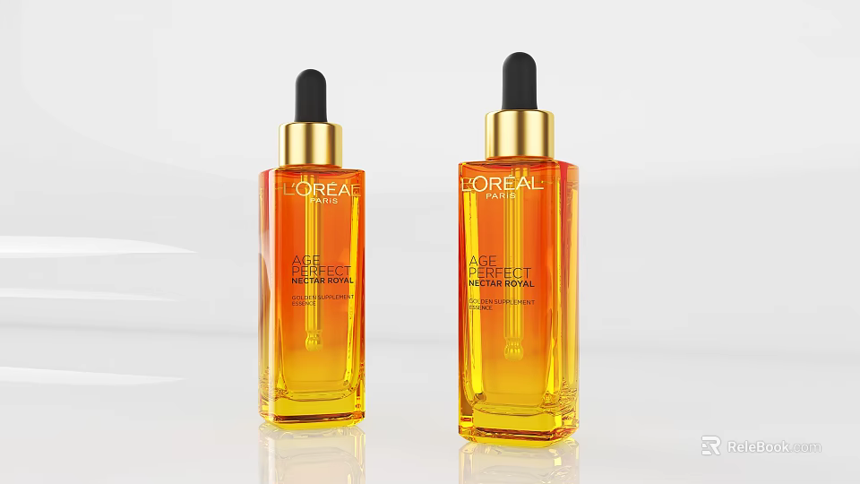 L'OREAL AGE PERFECT Golden Serum Two Amber Glass Bottles For Skincare 3d model 
