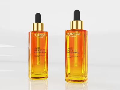 L'OREAL AGE PERFECT Golden Serum Two Amber Glass Bottles For Skincare 3d model