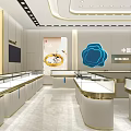 China Gold Jewelry Store Featuring Modern Decor Luxury Display Cases Sofa And Round Rug
