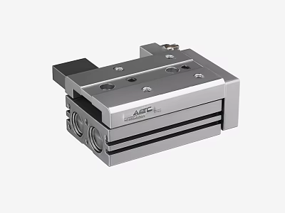 SMC Industrial Pneumatic Linear Slide Actuator With Compact Metal Construction And Precision Sliding Mechanism 3d model