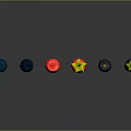 Glossy Assorted Fresh Berries Arranged in Row With Blue Red and Black Hues