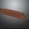 Industrial Equipment With Red Brick Structure Metal Frame Pipes And Elongated Design