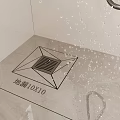 10X10 Floor Drain In Bathroom Shower Area With Water Splashing And Drainage