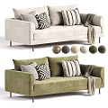 Modern Minimalist Upholstered Two Seater Sofa With Multiple Color Options And Stylish Decorative Cushions