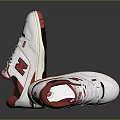 White Red And Black Casual Sneakers With Brand Logo And Detailed Design Elements