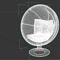 Stylish Spherical Leisure Chair With White Base And Dark Comfortable Cushion
