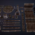 Industrial Metal Parts With Various Shapes Textured Surfaces And Mechanical Components