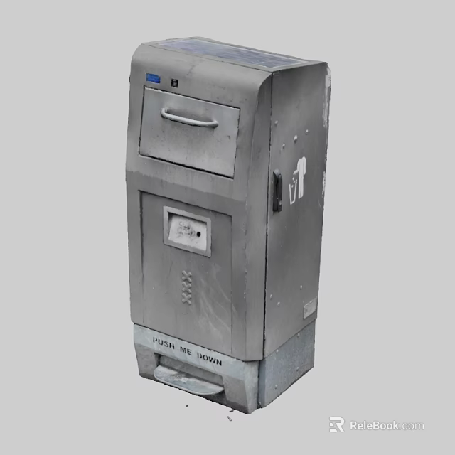 Vintage Metal Mailbox With Mail Slot Lock And US Mail Lettering 3d model 