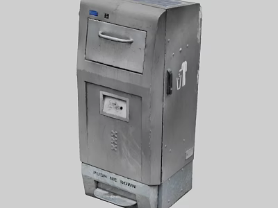Vintage Metal Mailbox With Mail Slot Lock And US Mail Lettering 3d model