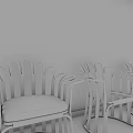 Modern Leisure Chairs With Wicker Backrest Beige And Blue Cushions And Sunlight Shadows
