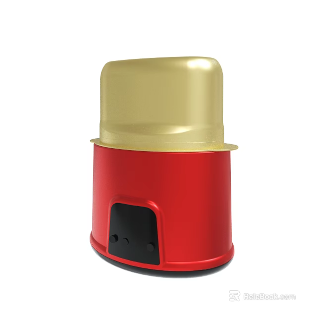Red and Gold Modern Storage Container With Lid and Base Design 3d model 