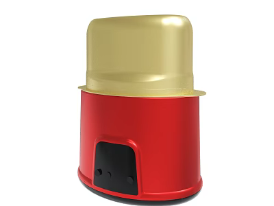 Red and Gold Modern Storage Container With Lid and Base Design 3d model