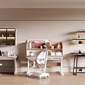 Modern Home Office Desks With Ergonomic Chair Lamp Books And Decorative Shelves