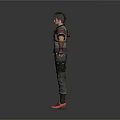 3D Male Character With Gray Jacket Red Accents And Open Arms Pose