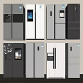 Modern Refrigerators And Freezers Featuring Multiple Designs Display Screens And Color Options 3d model