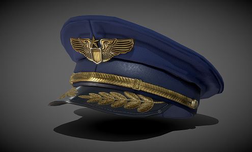 modern hat airline pilot cap low poly 3d model