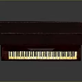 Vintage Red Upright Piano with Ornate Carved Wooden Body and Classic Keys