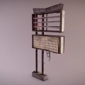 Vintage Commercial Metal Signage Equipment With Rustic Outdoor Display Stand And Grille