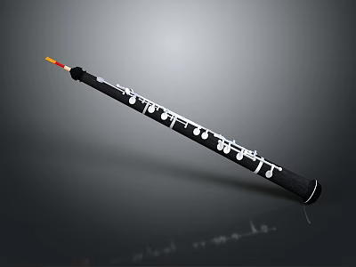 Black Marker Pen As Daily Life Essential With White Markings And Orange Tip 3d model