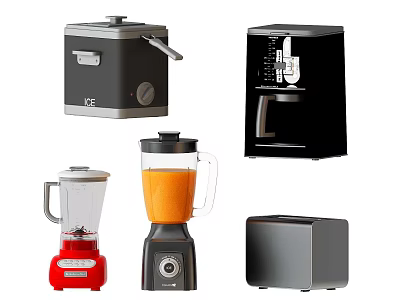 Modern Home Kitchen Appliances With Juicer Coffee Maker Blender And Toaster 3d model