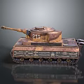 Detailed Military Tank Model With Camouflage Paint Number 211 Cannon And Tracks Design