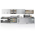 Stainless Steel Commercial Kitchen Equipment With Beverage Display Storage Drawers And Coffee Machine