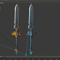 Fantasy Style Decorative Swords With Various Designs Ornate Hilts And Colorful Accents