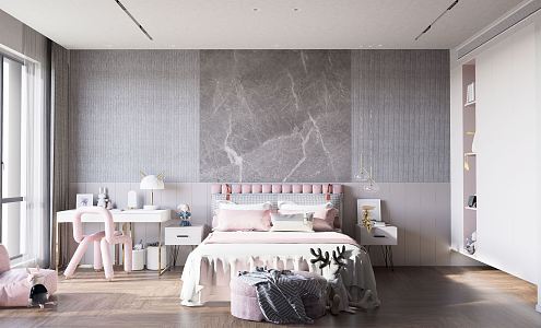 Light Luxury Children's Room Home Bedroom 3d model