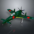 Green Model Airplane With Red Circles Propeller Landing Gear And Cockpit