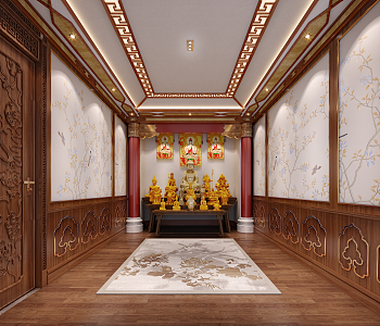 Chinese Buddhist Hall 3d model