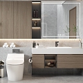 Bathroom Cabinet Bathroom Cabinet Mirror Cabinet Mirror Toilet Wash Basin Faucet 3d model