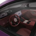 Sleek Purple Electric Coupe SUV Car With Red Interior And Modern Sporty Design