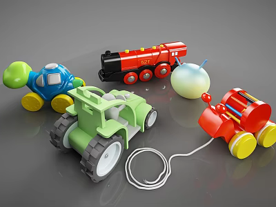 Vibrant Electric Toys For Kids Including Train Tractor Robot And Vehicle 3d model