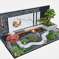 New Chinese style waterscape wall landscape wall waterscape water fountain landscape plant landscape sketch stacked water 3d model