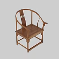 Traditional Wooden Armchair With Curved Arms Carved Backrest And Solid Wood Structure