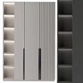 Simple gray wardrobe display lockers 3d model