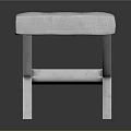 Modern Sofa Bench With Light Gray Upholstered Seat And Crossed Chrome Metal Legs