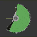 3D Model of Industrial Mechanical Device With Green Panels And Internal Components