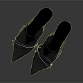 Fashionable High Heel Sandals With Pointed Toe And Beaded Straps Design