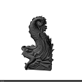 Mythical Dragon Sculpture With Intricate Scaled Body Curved Tail And Fierce Head Design