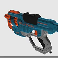 Blue and Orange Commander Slitex Toy Gun With Triple Barrel Ergonomic Grip