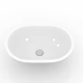 Modern White Oval Ceramic Countertop Washbasin with Sleek Design and Drain Hole