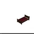Wooden Bed With Red And Black Plaid Bedspread White Mattress And Simple Frame Design