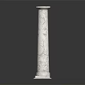 Elegant White Marble Column With Carved Surface Details And Classic Base Structure 3d model